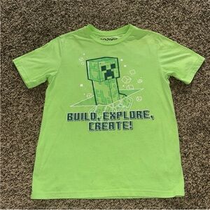 Green Minecraft Kids Short Sleeve Tee